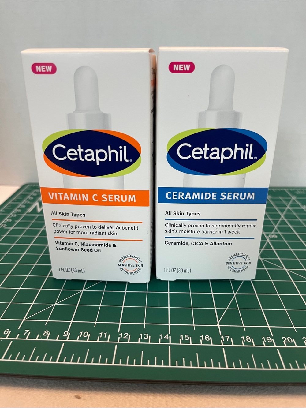 Cetaphil Vitamin C Serum & Ceramide Serum Duo — Orange & Blue